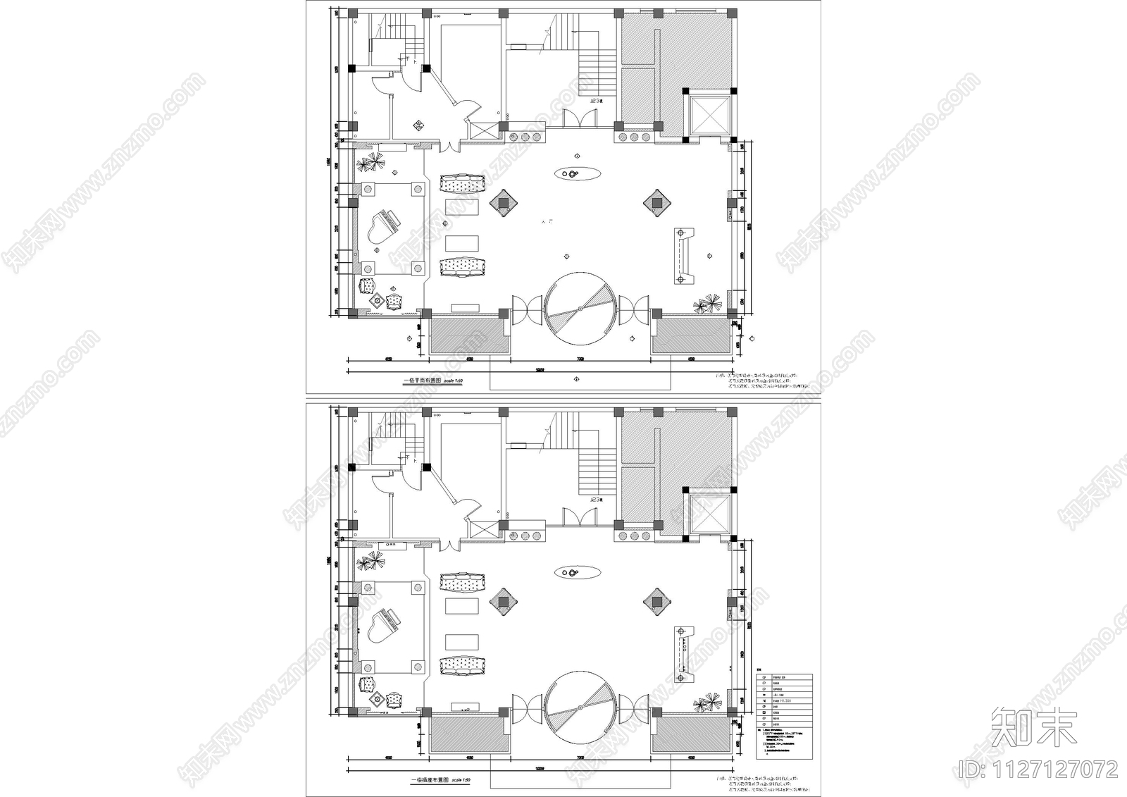 KTV大堂cad施工图下载【ID:1127127072】