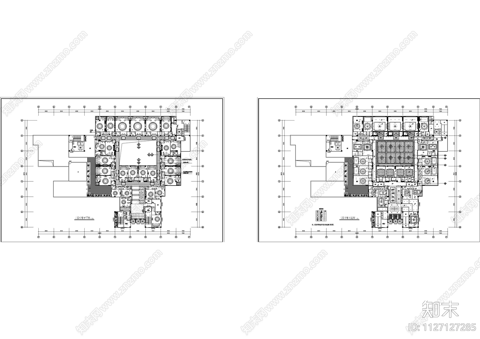 大唐酒家中餐厅cad施工图下载【ID:1127127285】