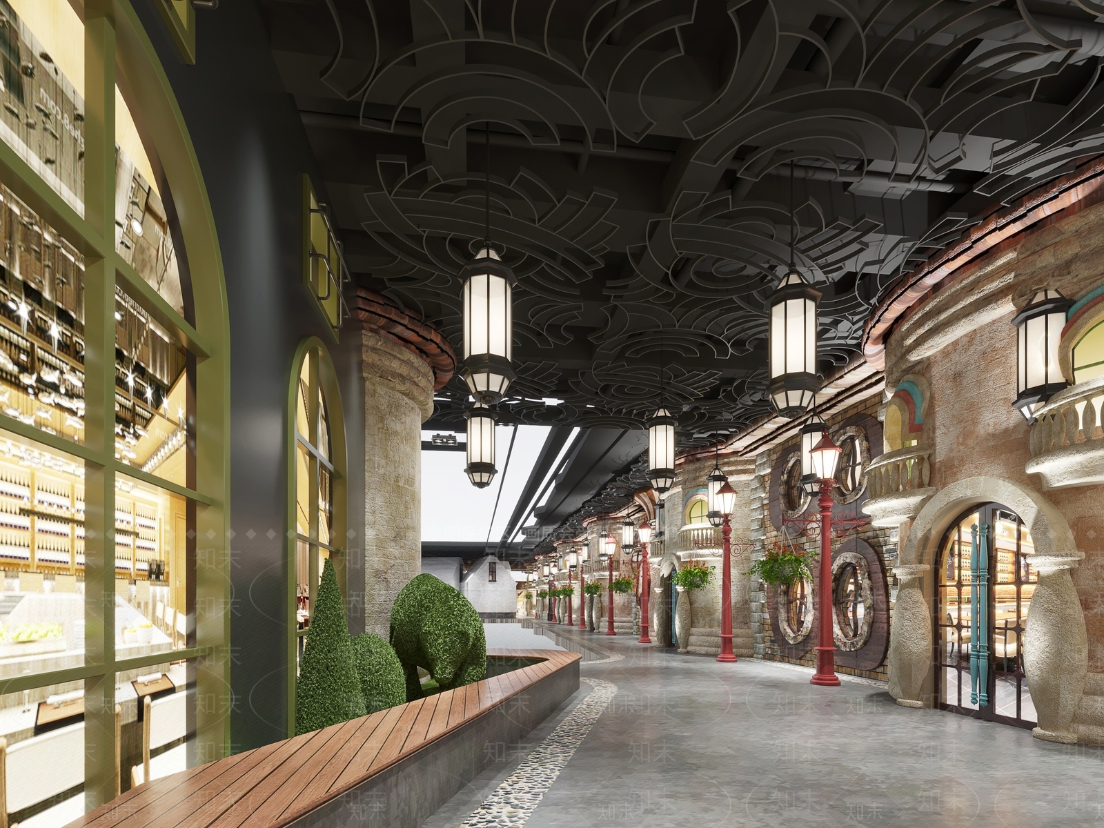 现代商场主题街区3D模型下载【ID:1127127900】