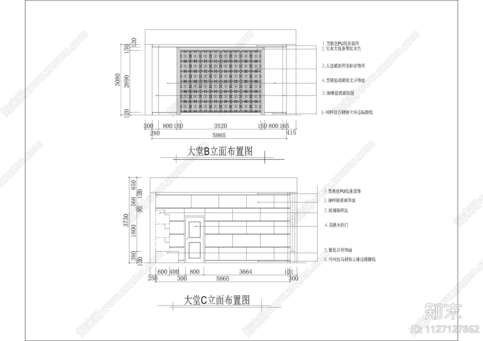 晋江酒楼餐饮cad施工图下载【ID:1127127862】