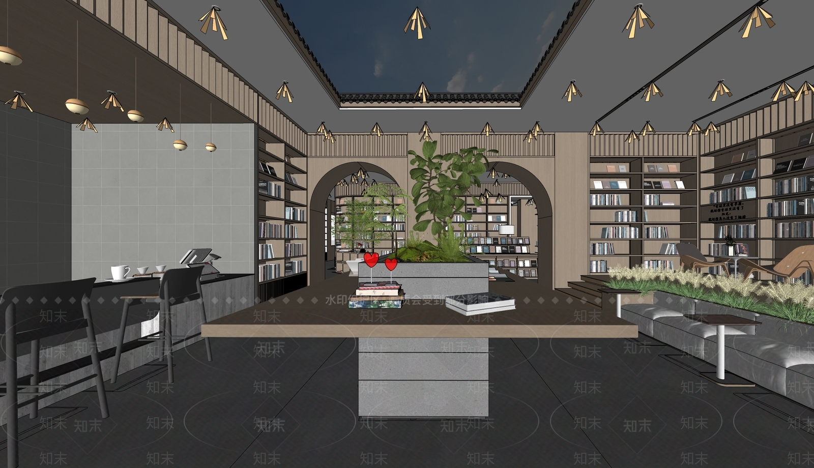 现代书店SU模型下载【ID:1127128633】