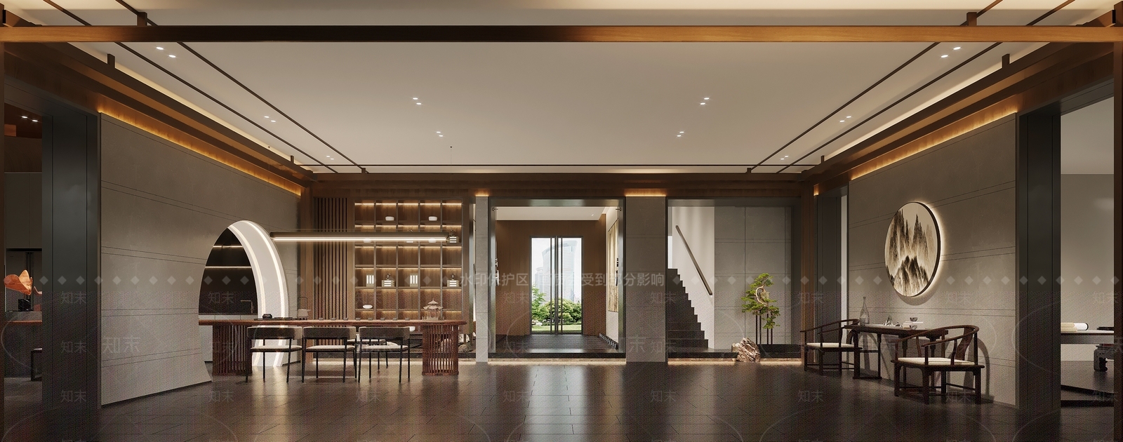 新中式办公区3D模型下载【ID:1127129532】