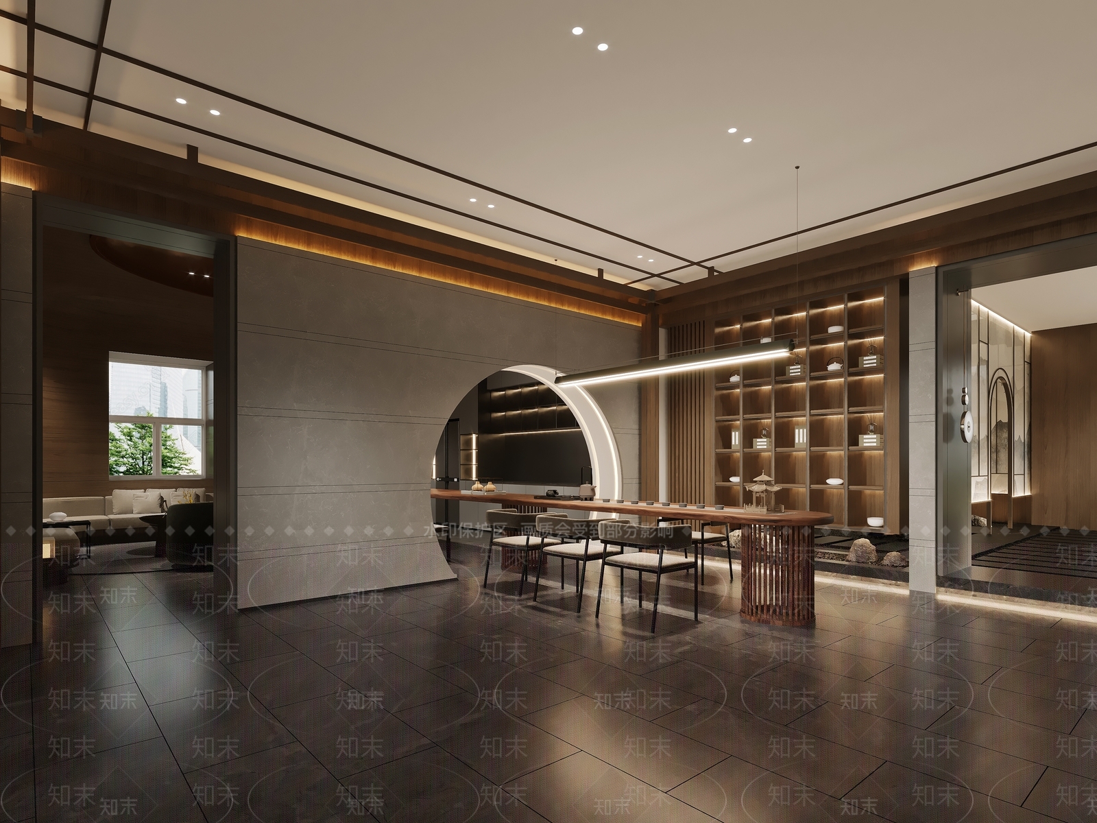 新中式办公区3D模型下载【ID:1127129532】