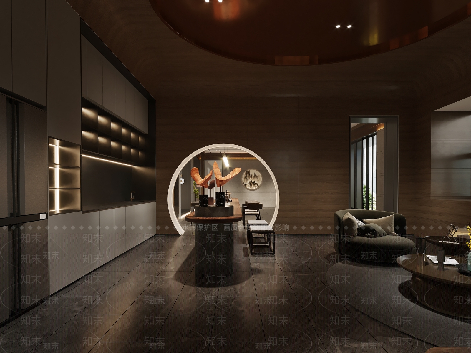 新中式办公区3D模型下载【ID:1127129532】