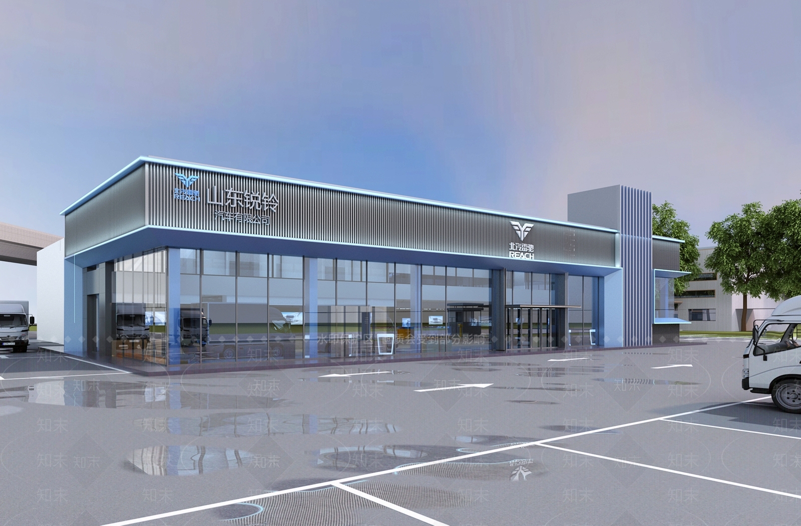 现代汽车4s店3D模型下载【ID:1127133399】