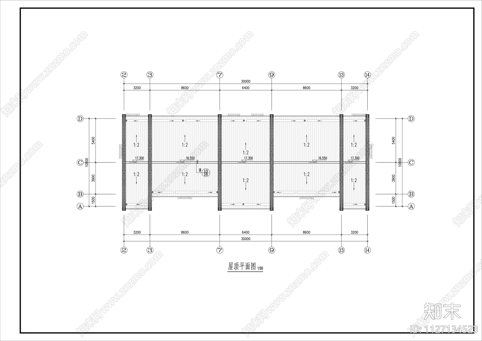 新中式徽式建筑cad施工图下载【ID:1127134523】