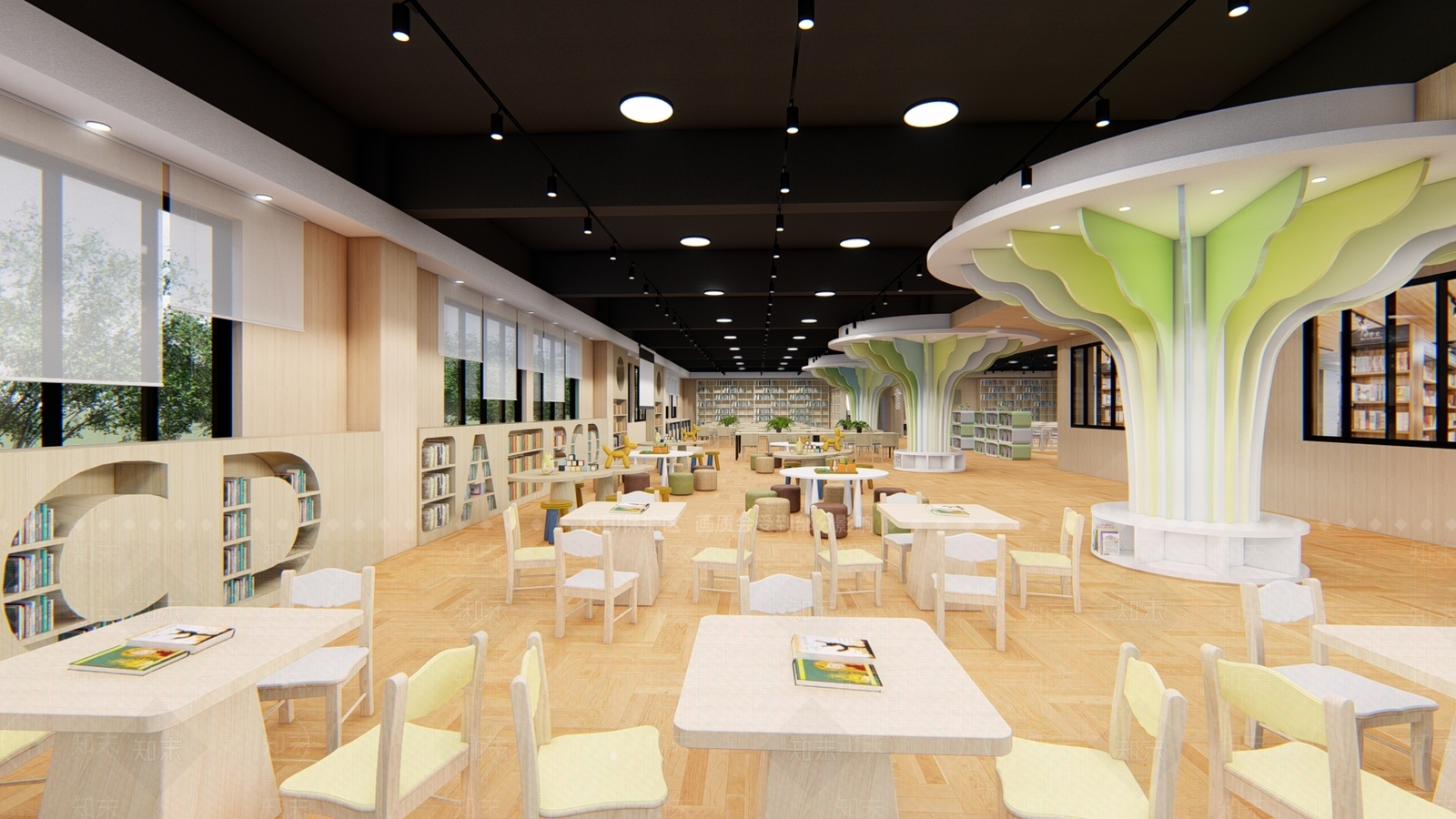 现代儿童图书馆SU模型下载【ID:1127136278】
