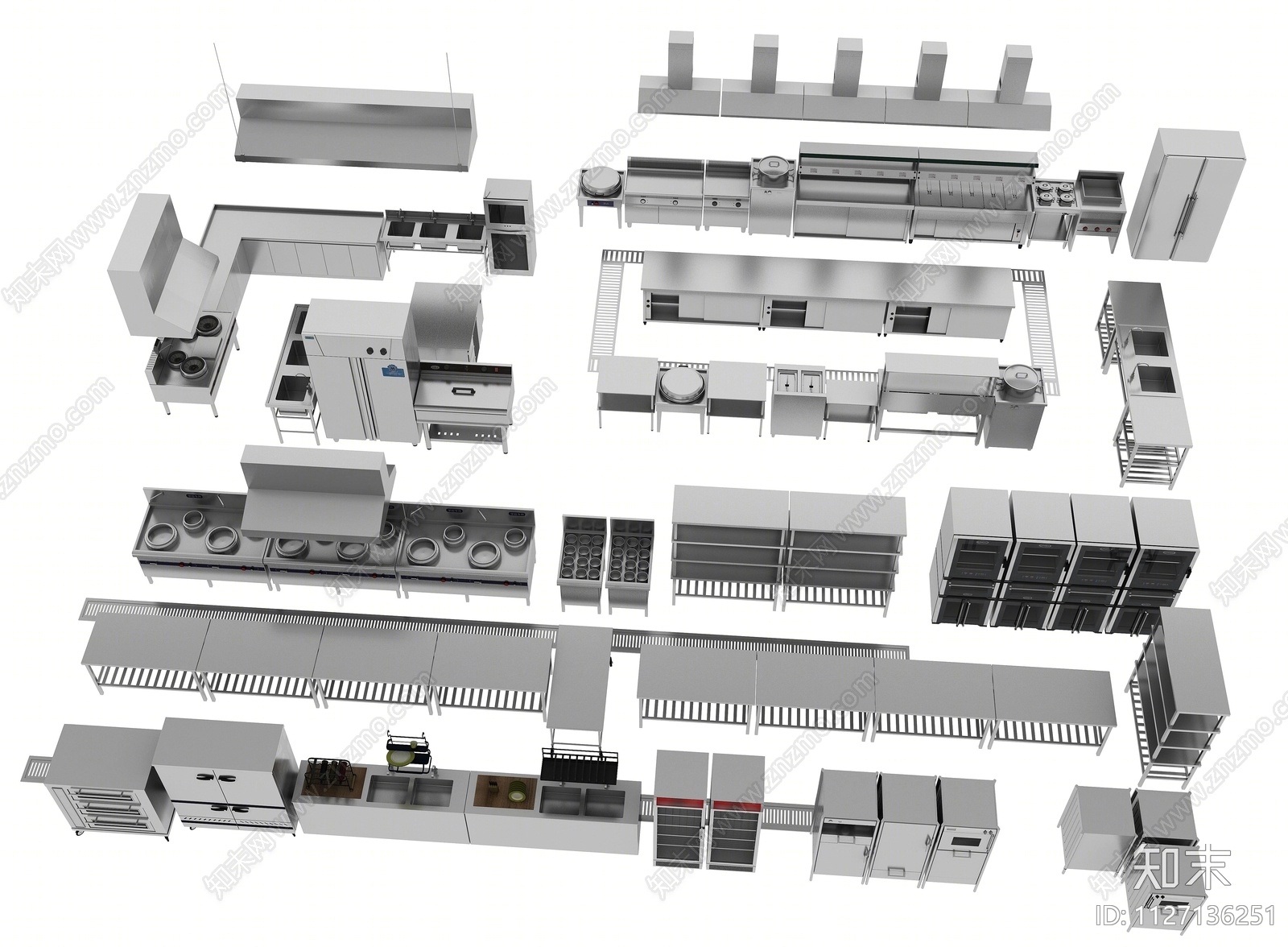 现代后厨3D模型下载【ID:1127136251】