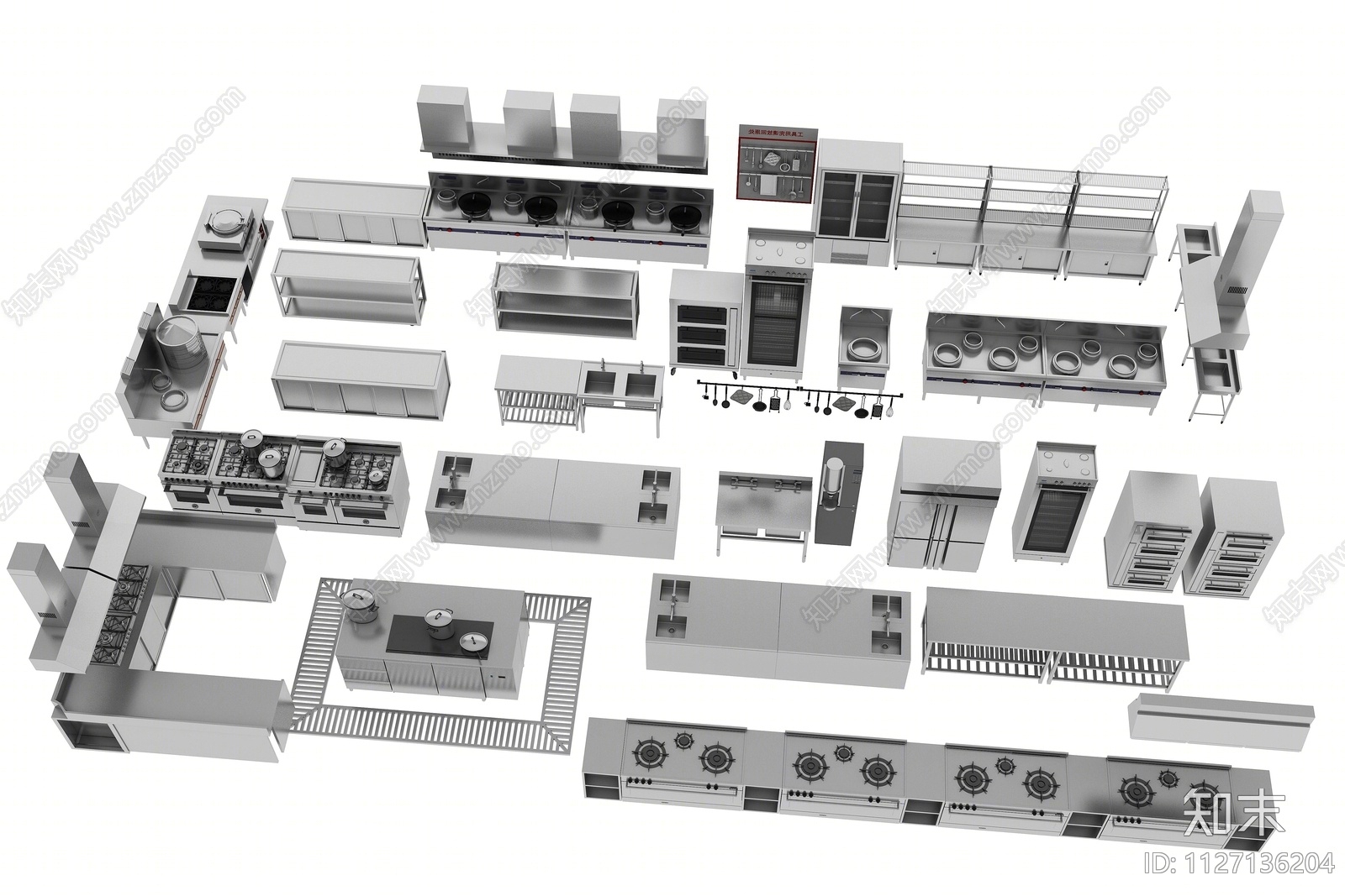 现代后厨3D模型下载【ID:1127136204】