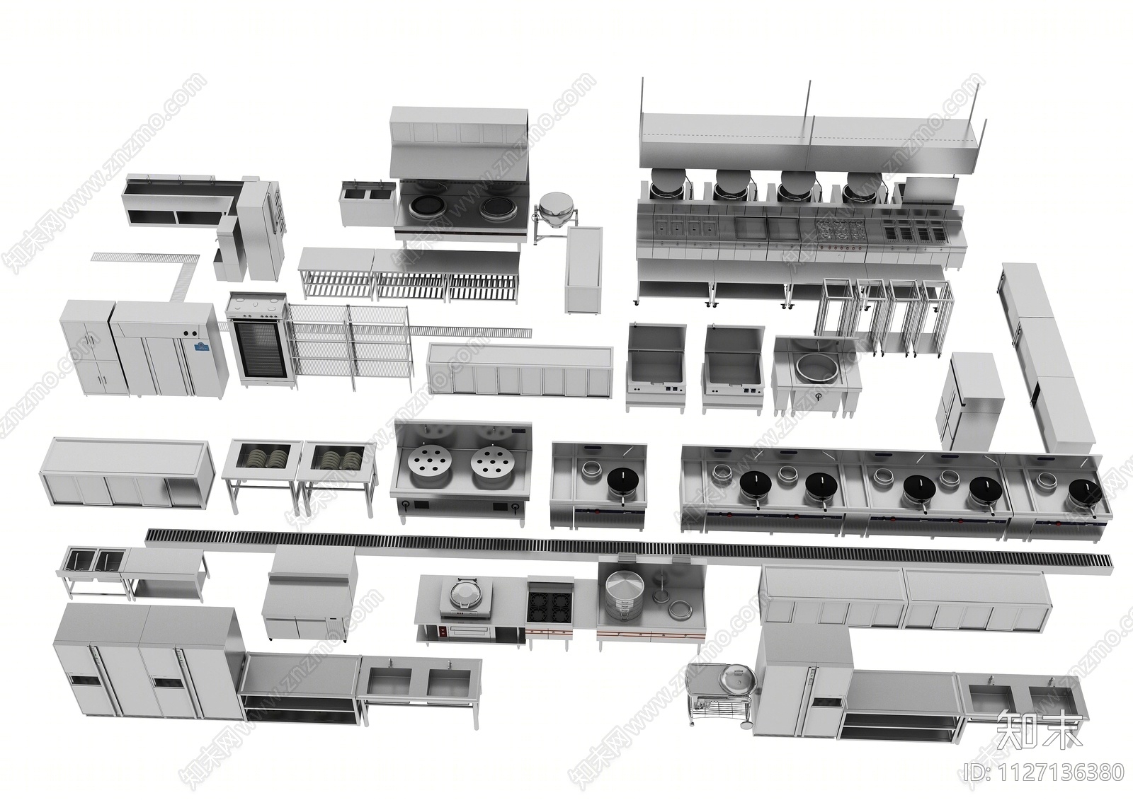现代后厨3D模型下载【ID:1127136380】
