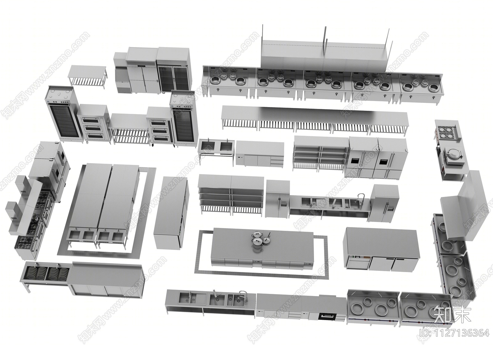 现代后厨3D模型下载【ID:1127136364】