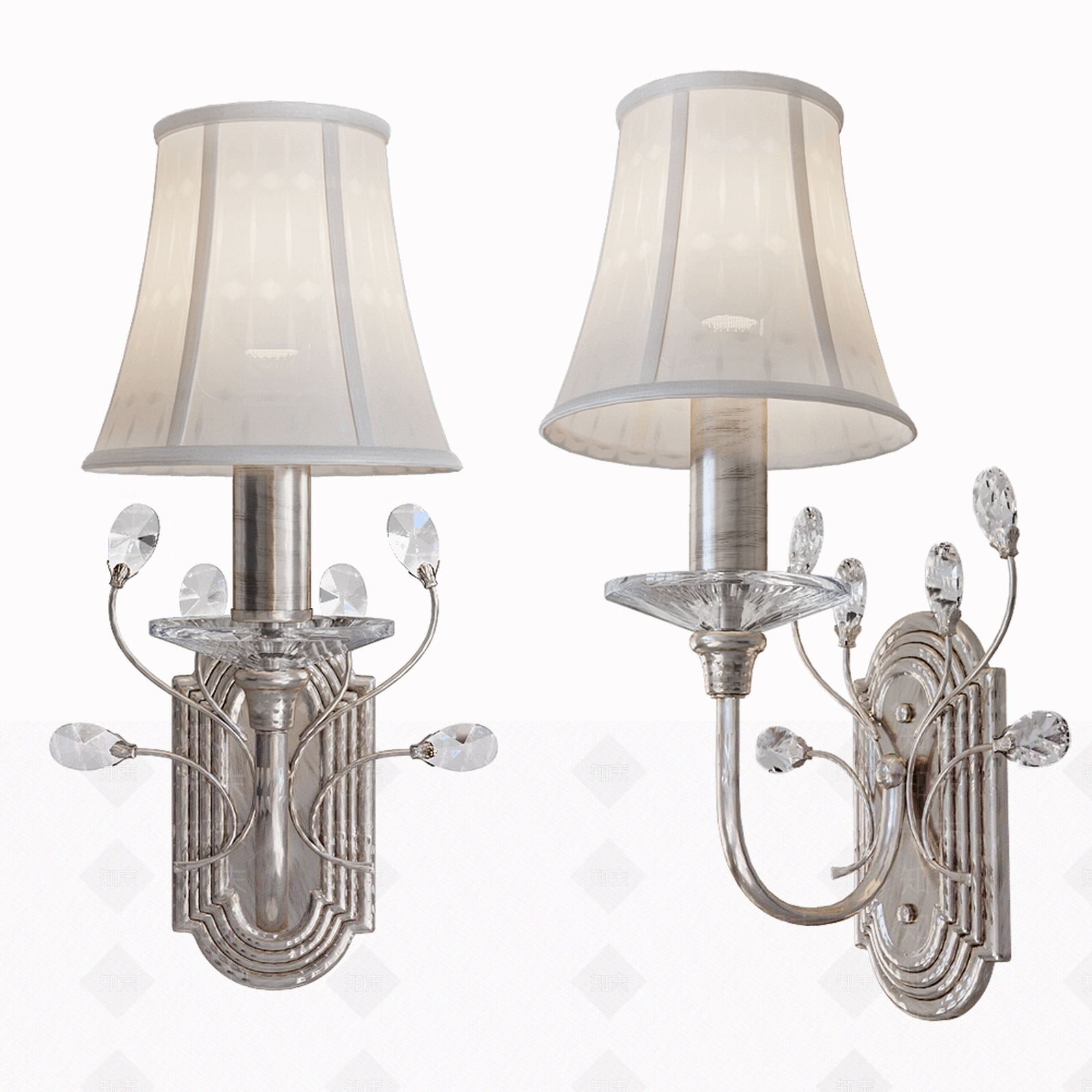 美式灯罩壁灯3D模型下载【ID:1127167452】