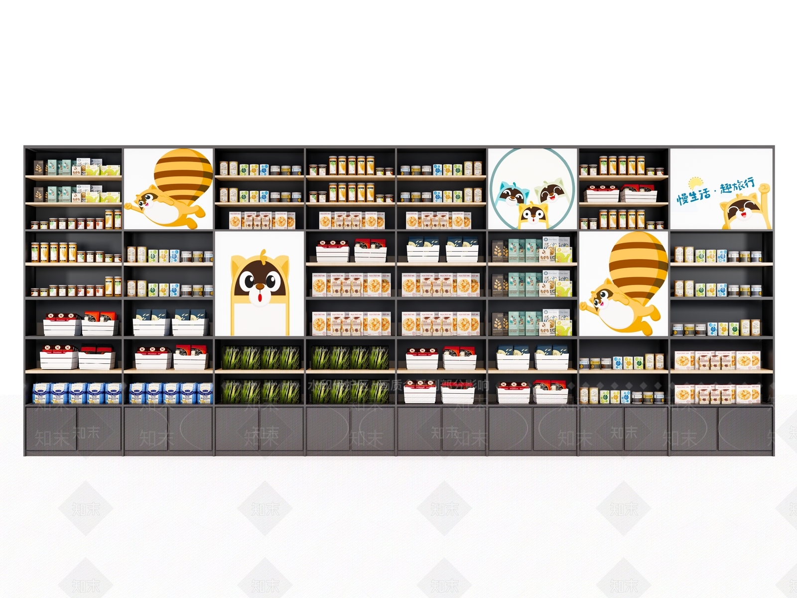 现代超市商品货架SU模型下载【ID:1127156917】