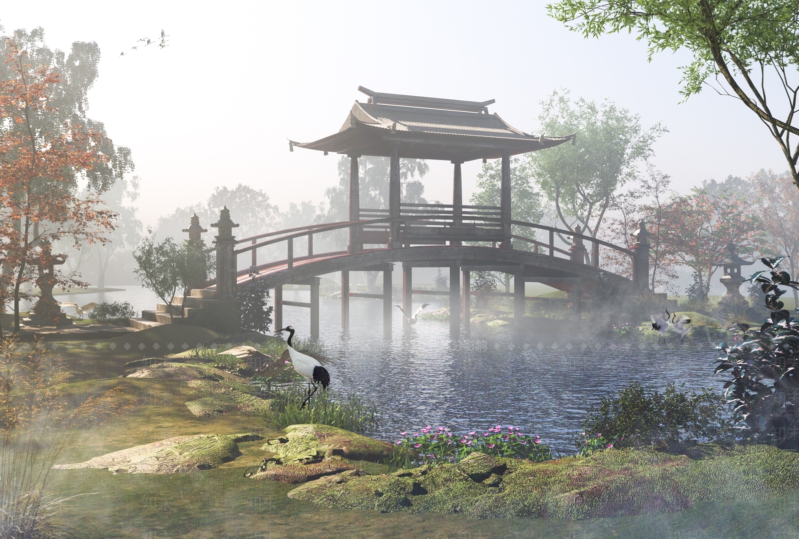 中式景观桥3D模型下载【ID:1127161983】