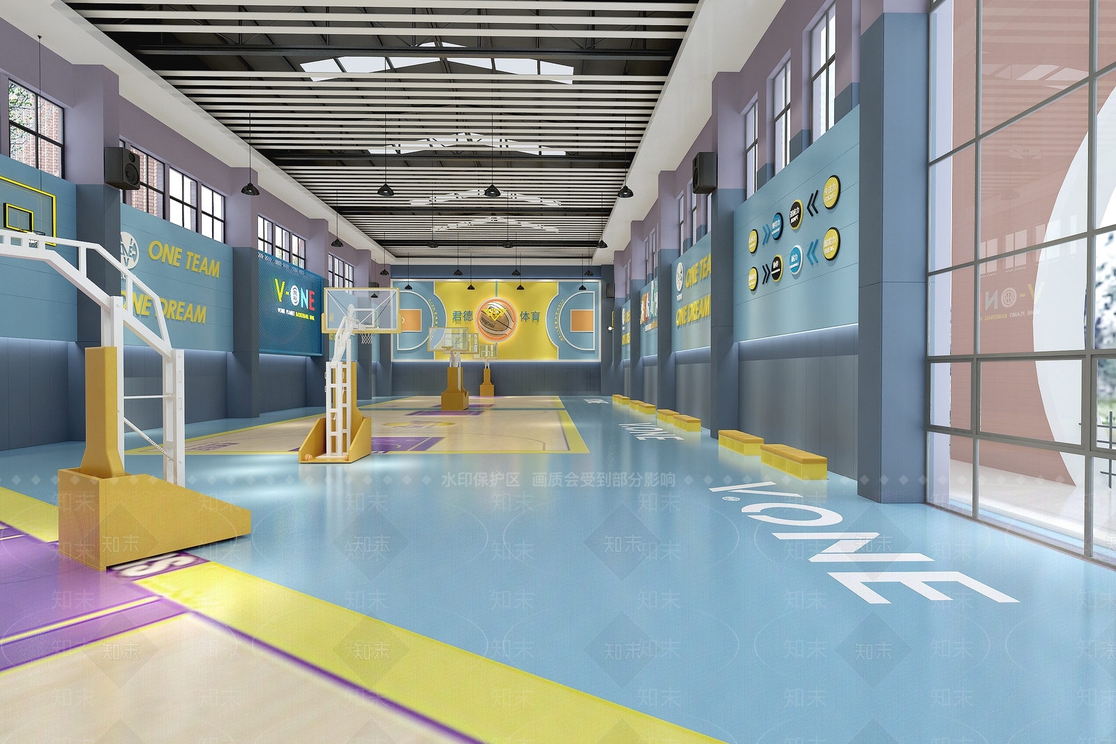 现代篮球馆3D模型下载【ID:1127162542】