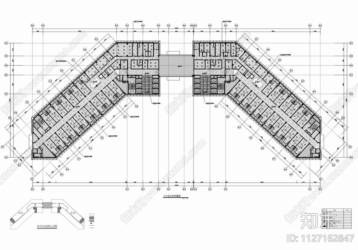 某大型综合医院住院大楼室内cad施工图下载【ID:1127162847】