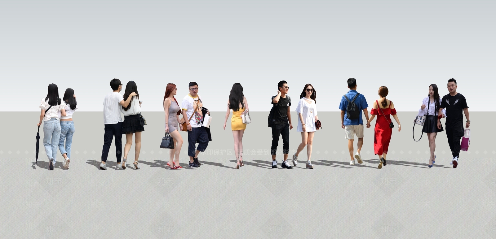 2D街头青年情侣人物SU模型下载【ID:1127162834】