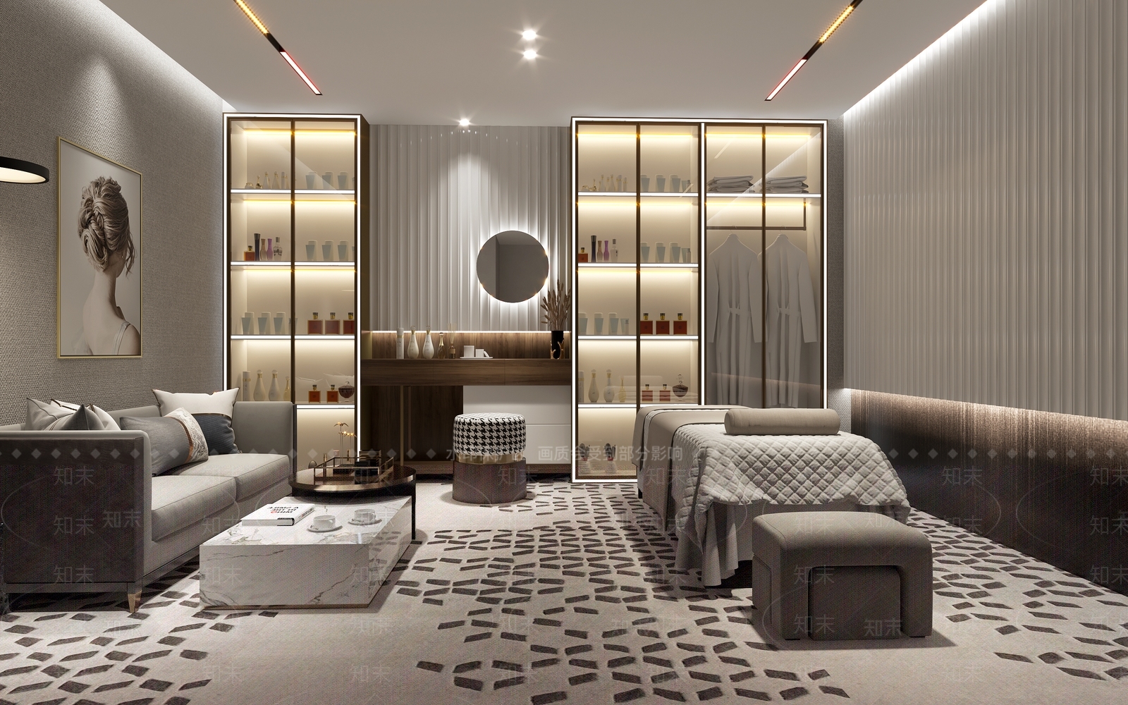 现代美容SPA店包间3D模型下载【ID:1127162963】