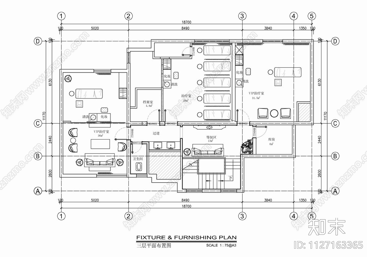 私立皮肤病医院cad施工图下载【ID:1127163365】