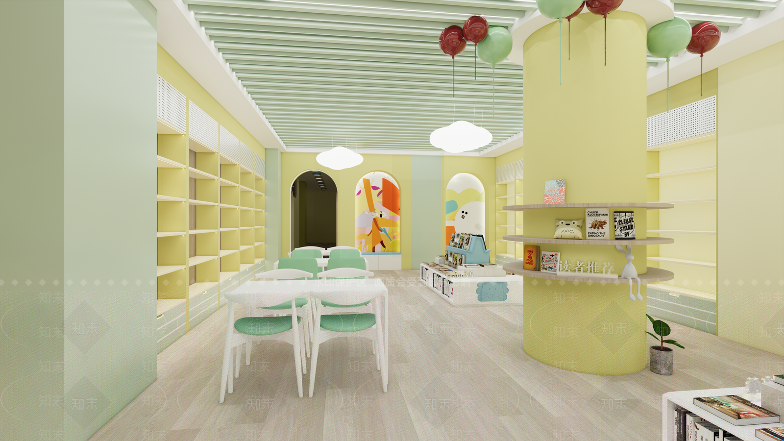 现代儿童图书馆SU模型下载【ID:1127172467】