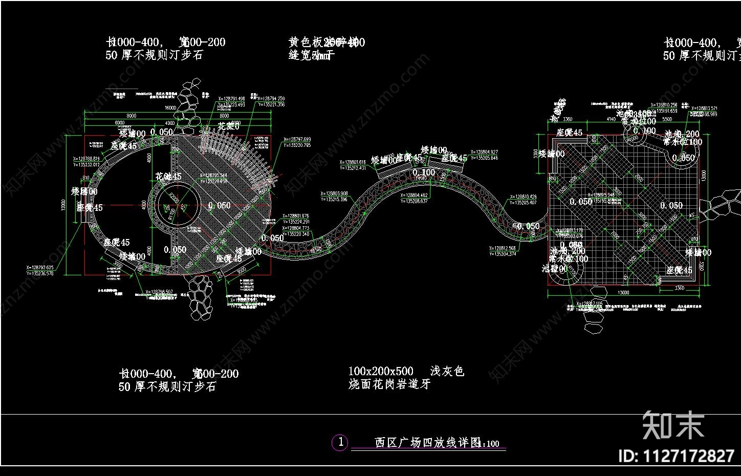 现代简约景观广场总图及详图cad施工图下载【ID:1127172827】