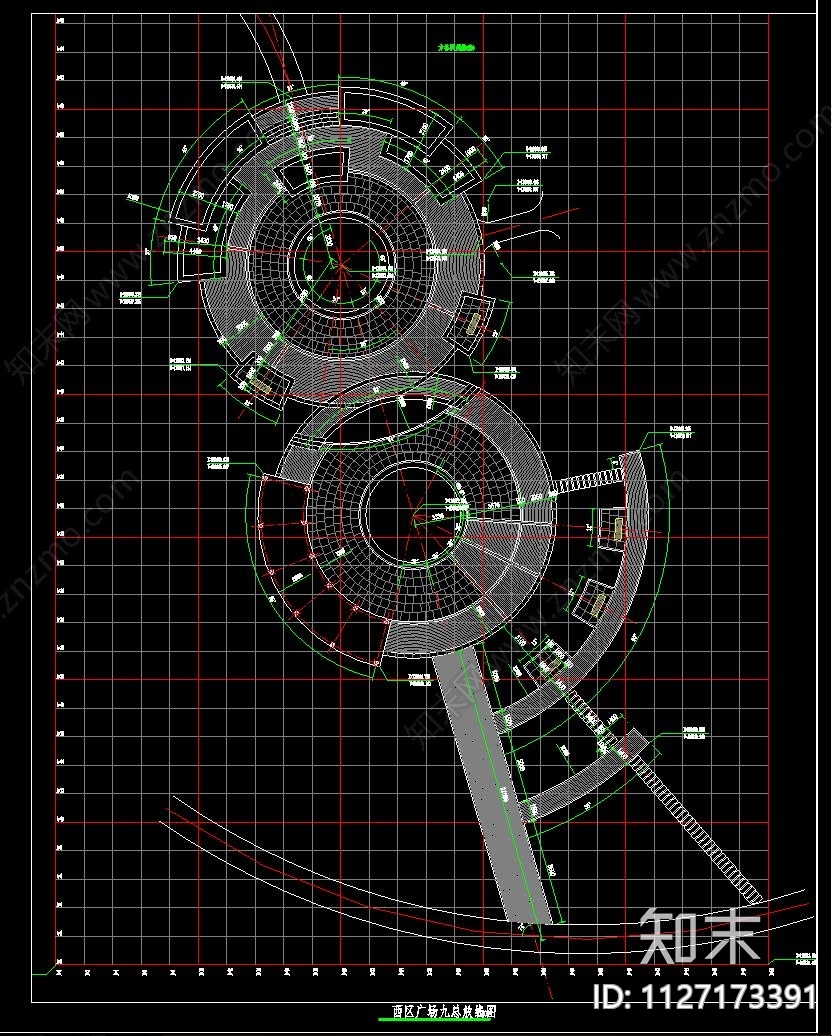 现代简约西九广场景观台总图及详图cad施工图下载【ID:1127173391】