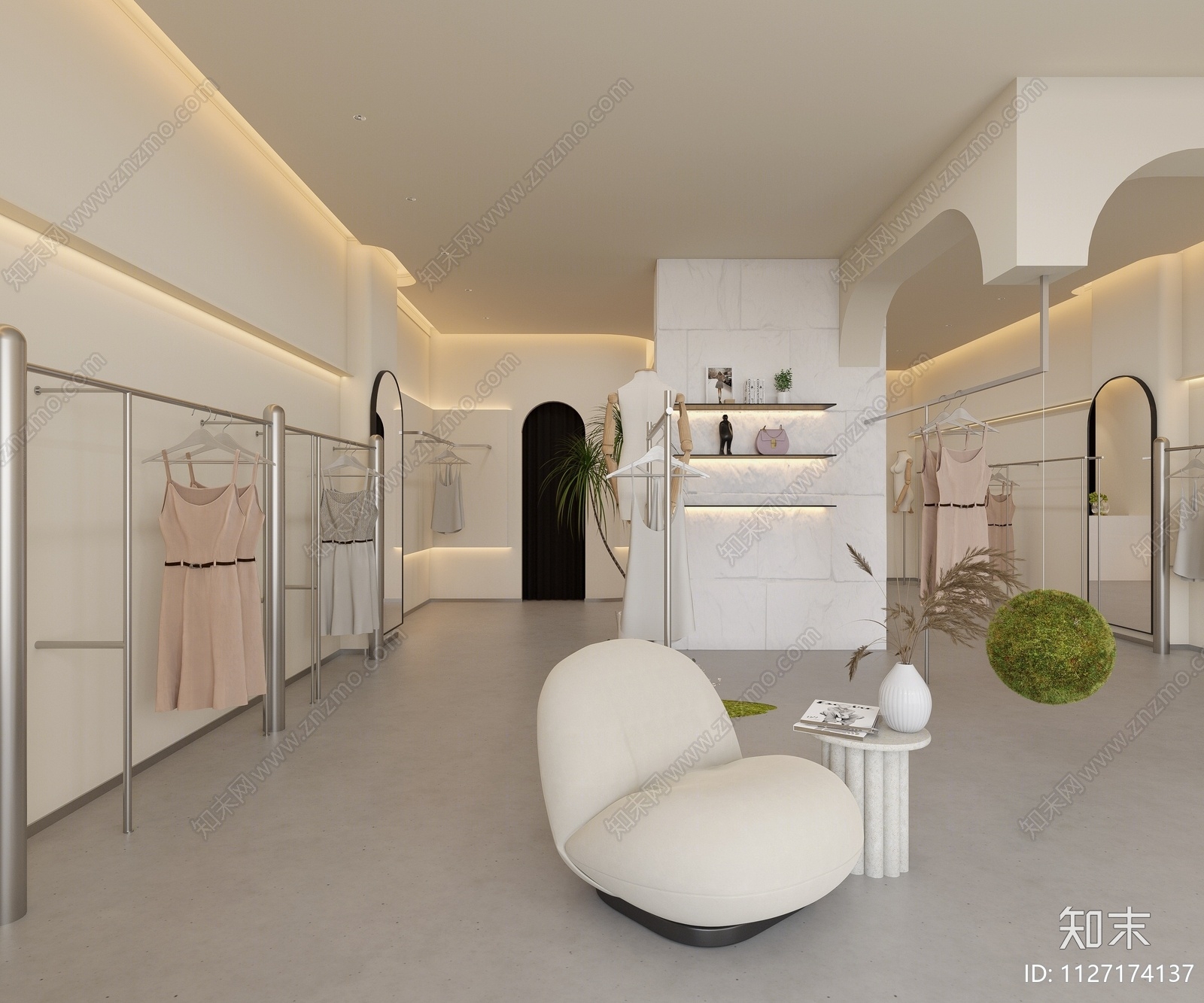 侘寂风服装店3D模型下载【ID:1127174137】_知末3d模型网