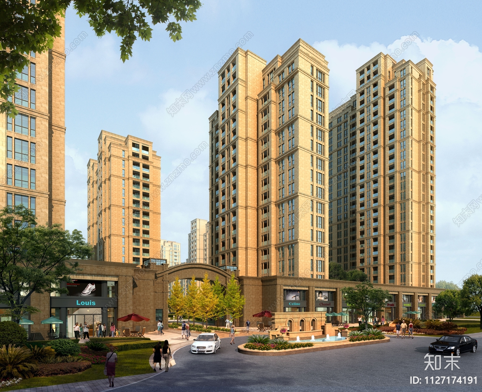 住宅建筑景观效果图PSD免抠贴图下载【ID:1127174191】_【知末网贴图库】
