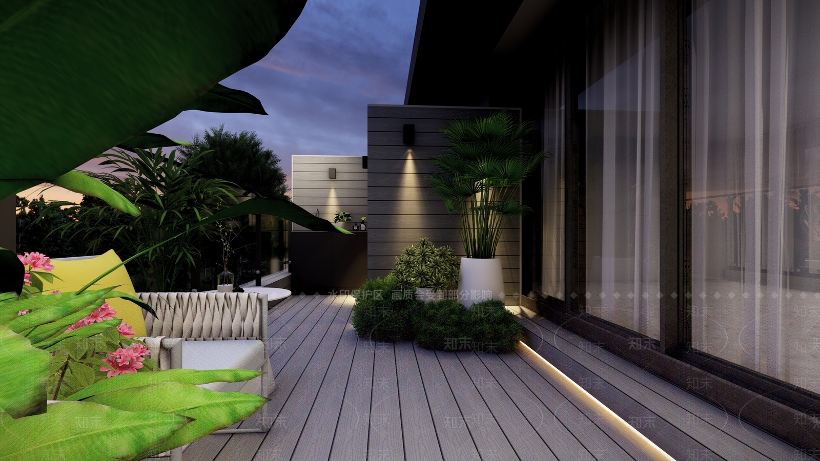 现代屋顶花园SU模型下载【ID:1127174749】