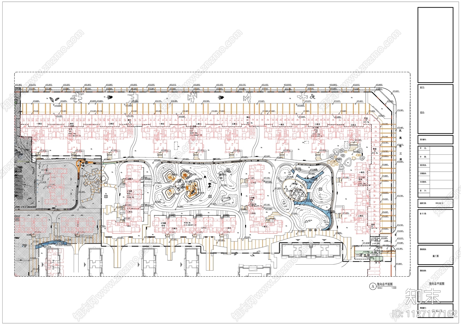 新古典居住区景观土建硬景总图详图cad施工图下载【ID:1127177162】