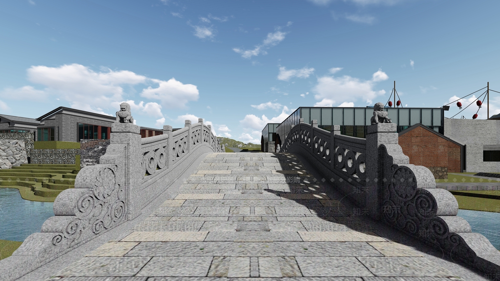 中式公园拱桥SU模型下载【ID:1127178224】