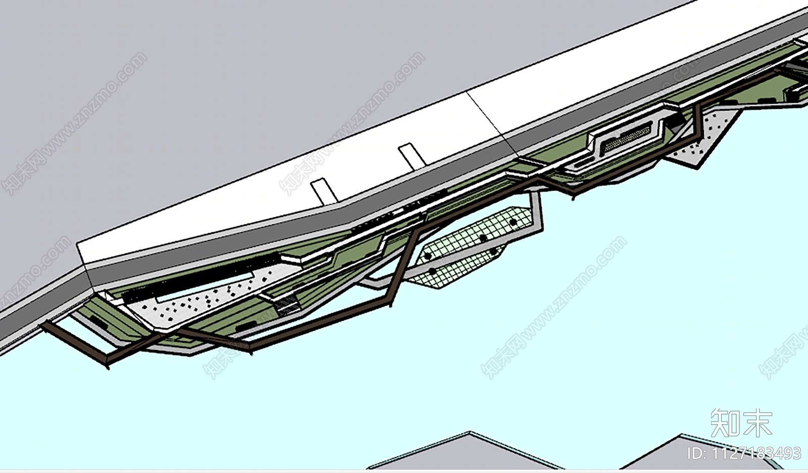 现代滨水公园SU模型下载【ID:1127183493】