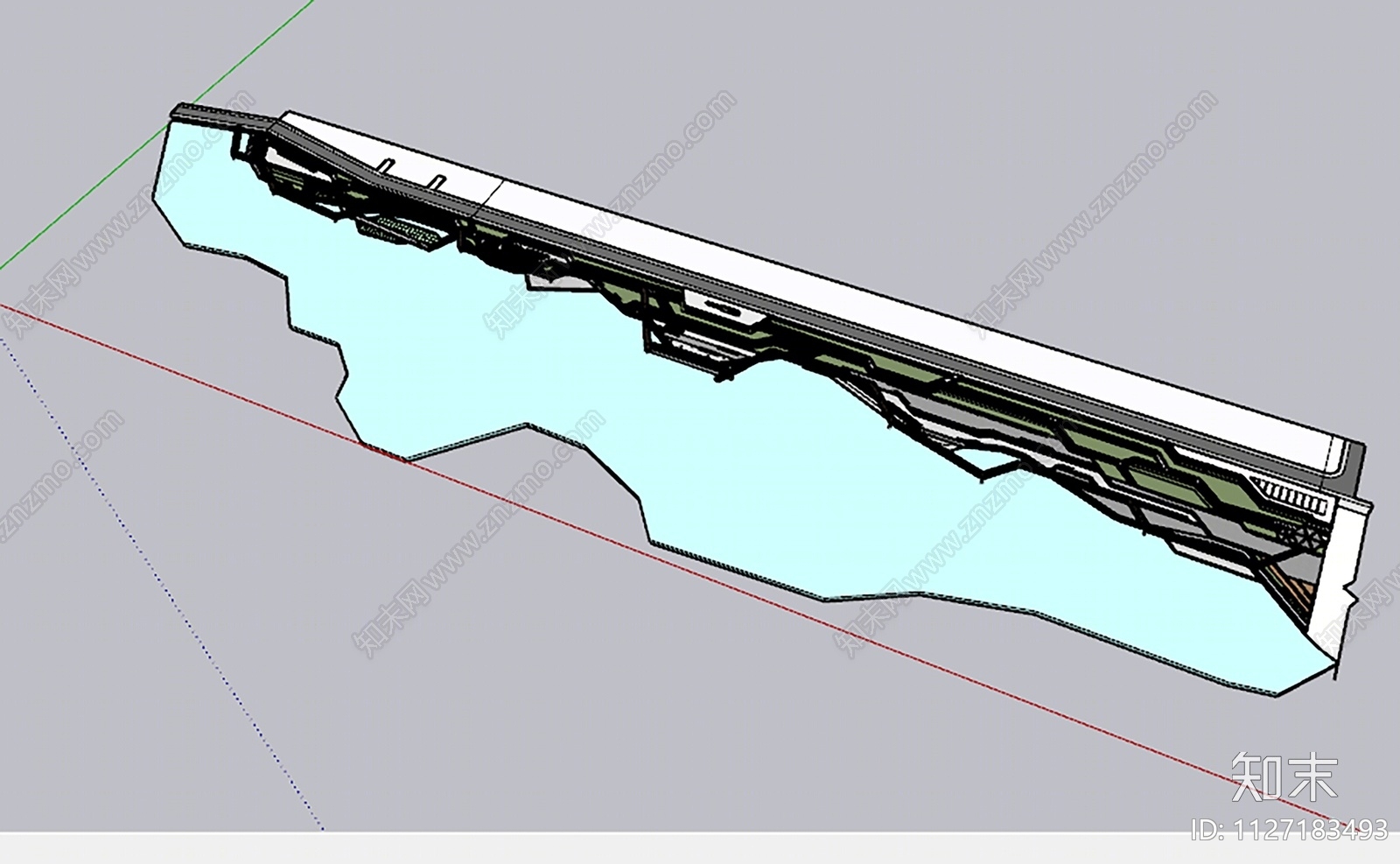 现代滨水公园SU模型下载【ID:1127183493】