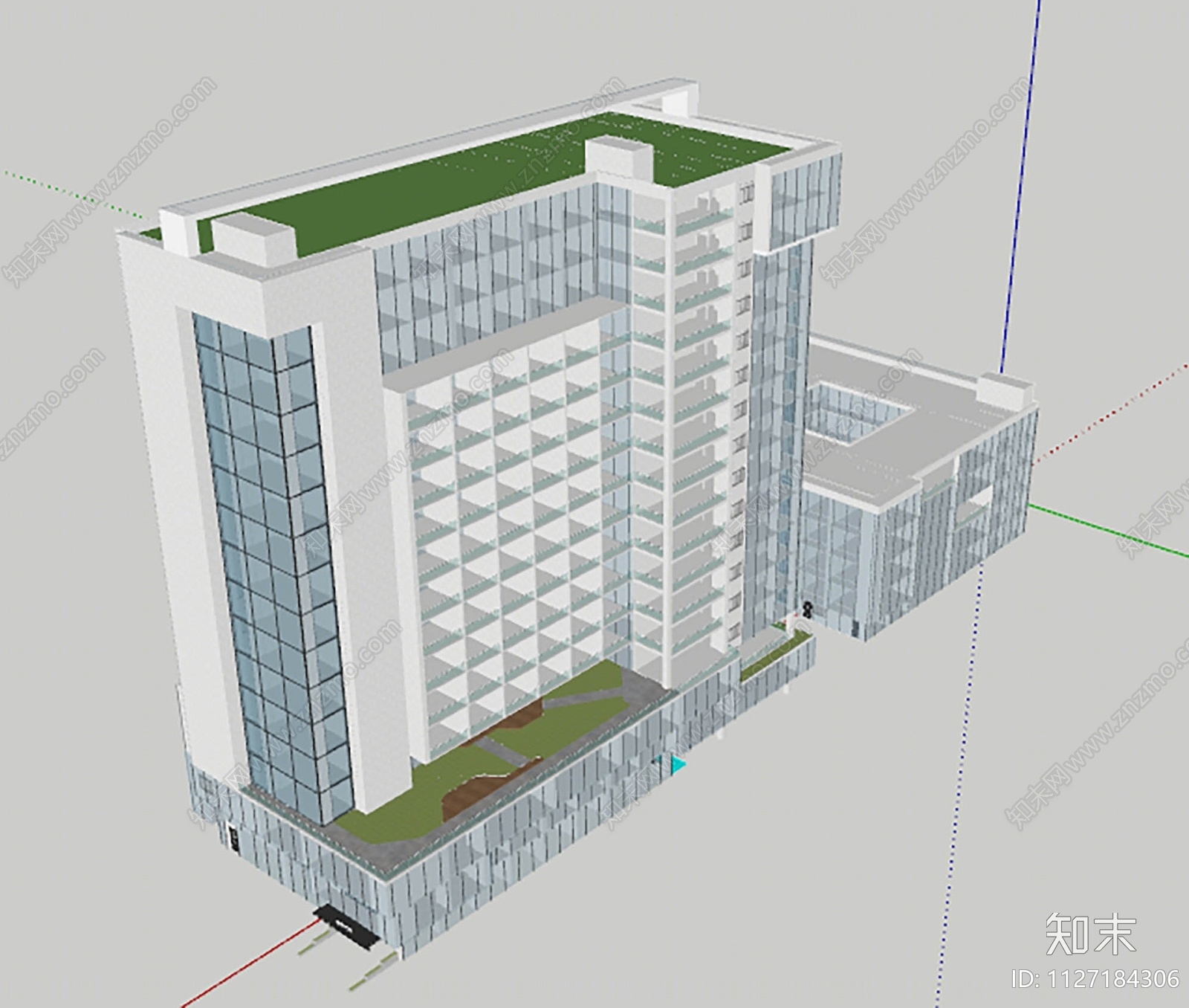 现代高层建筑SU模型下载【ID:1127184306】