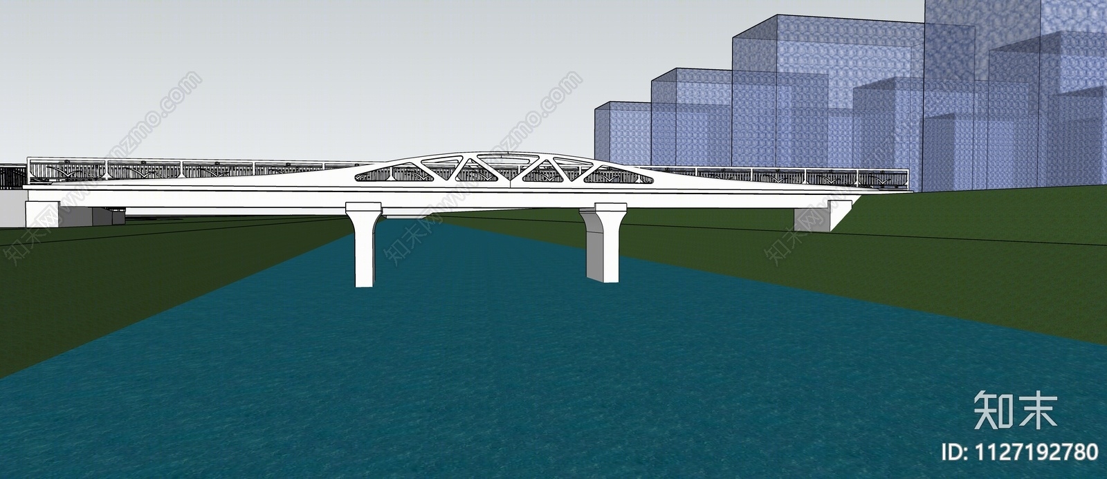 现代景观桥SU模型下载【ID:1127192780】