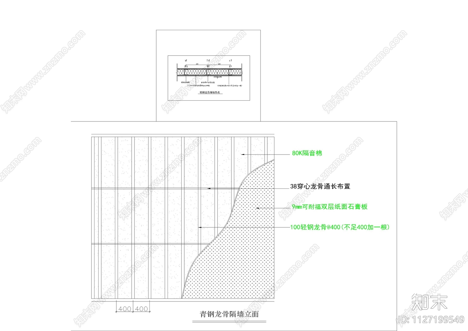 墙面大理石与幕墙框收口节点cad施工图下载【ID:1127199549】