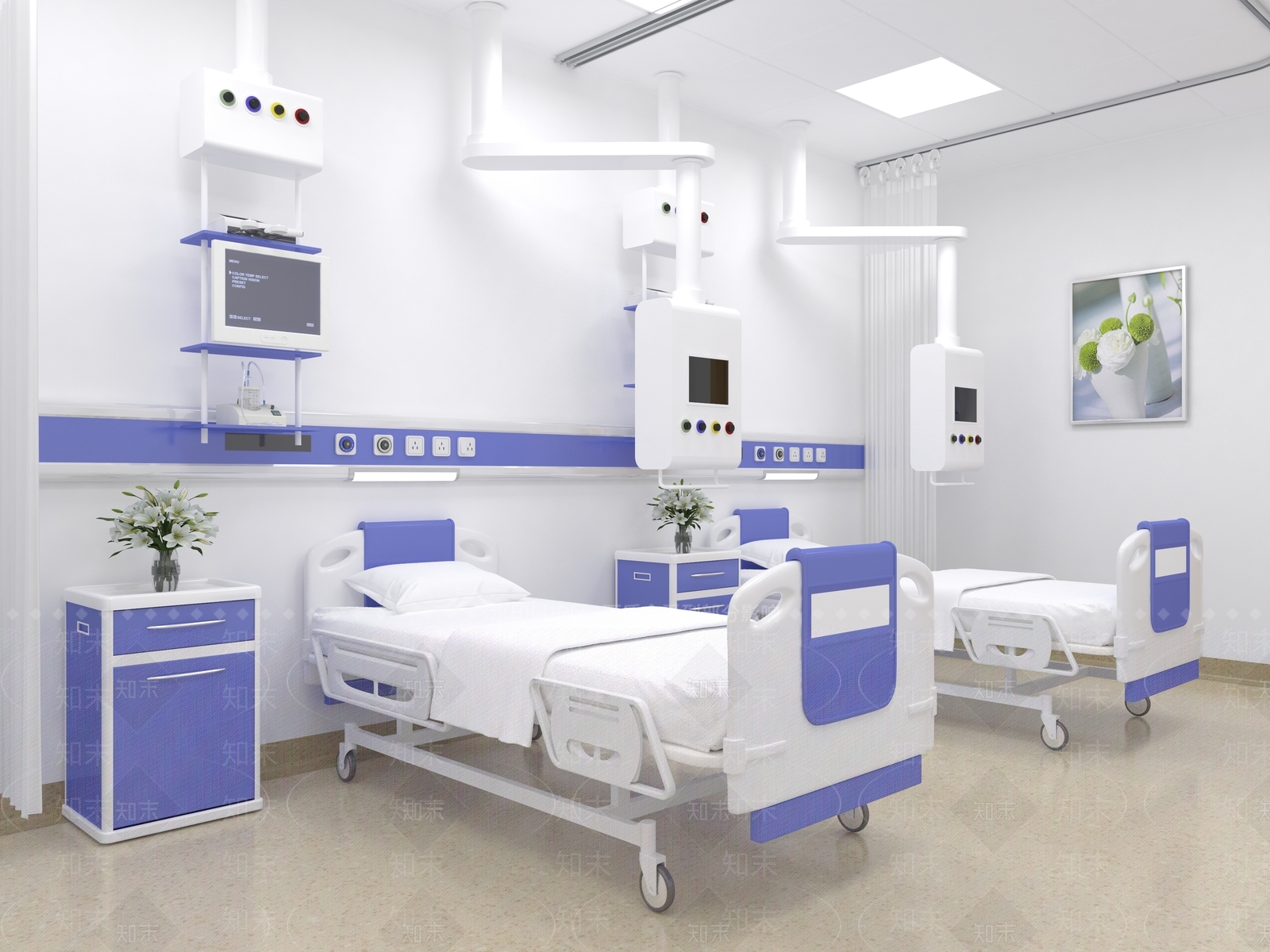 现代医院病房3D模型下载【ID:1127200284】