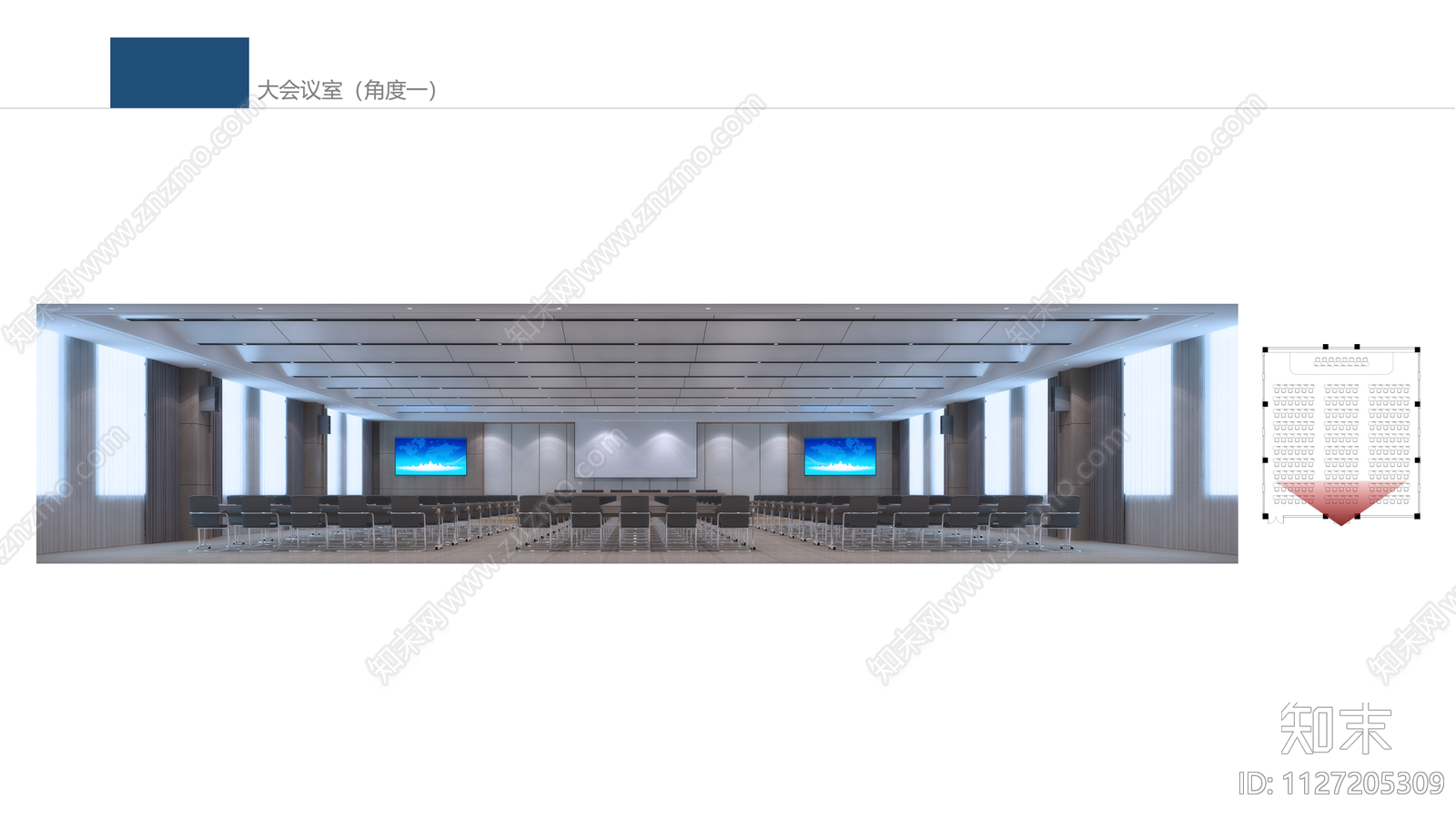 现代报告厅cad施工图下载【ID:1127205309】