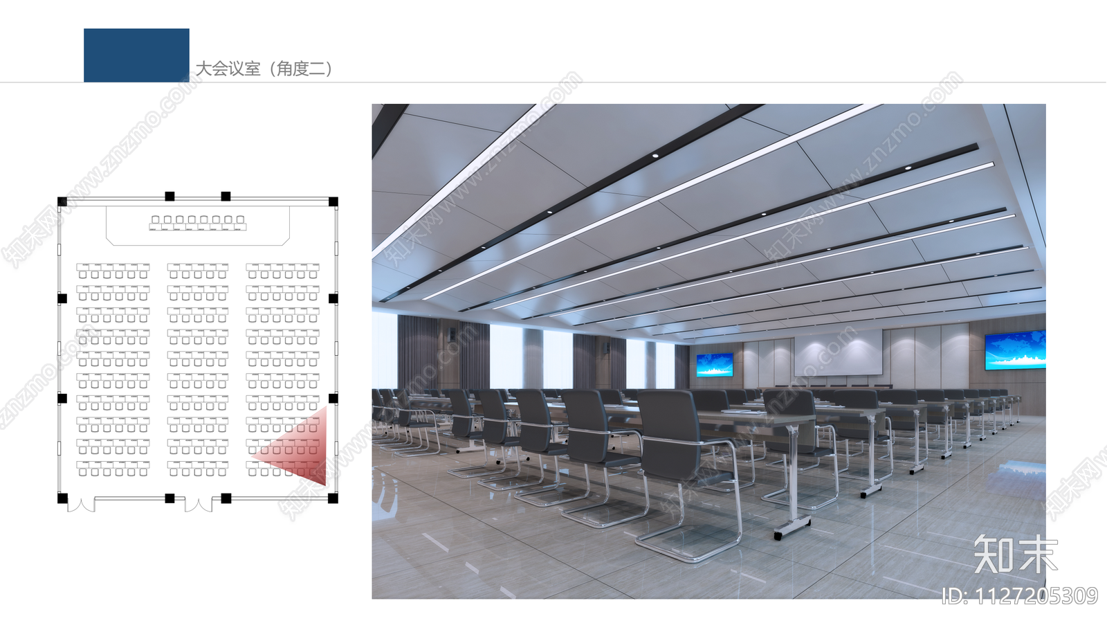 现代报告厅cad施工图下载【ID:1127205309】