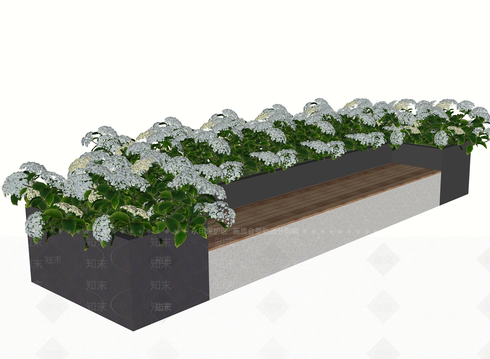花箱绣球花境SU模型下载【ID:1127206643】