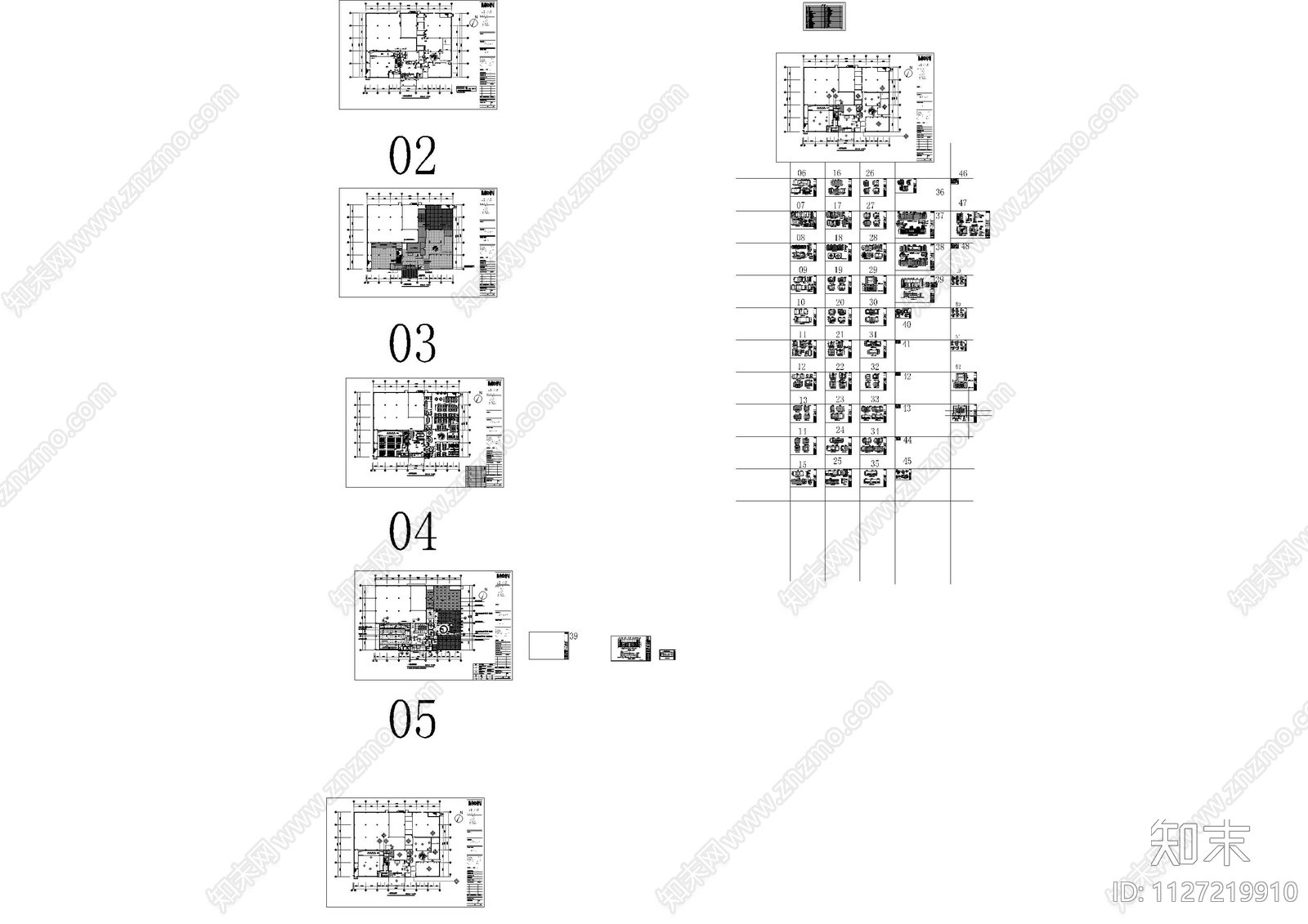 大型办公空间全套cad施工图下载【ID:1127219910】