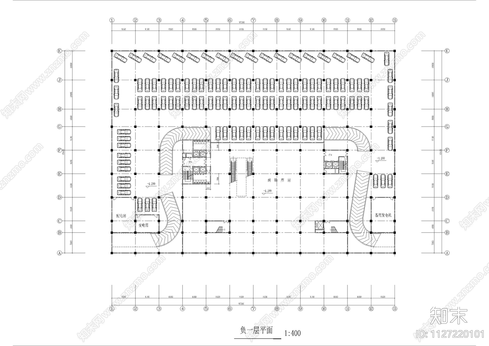 大型写字楼建筑平面施工图下载【ID:1127220101】