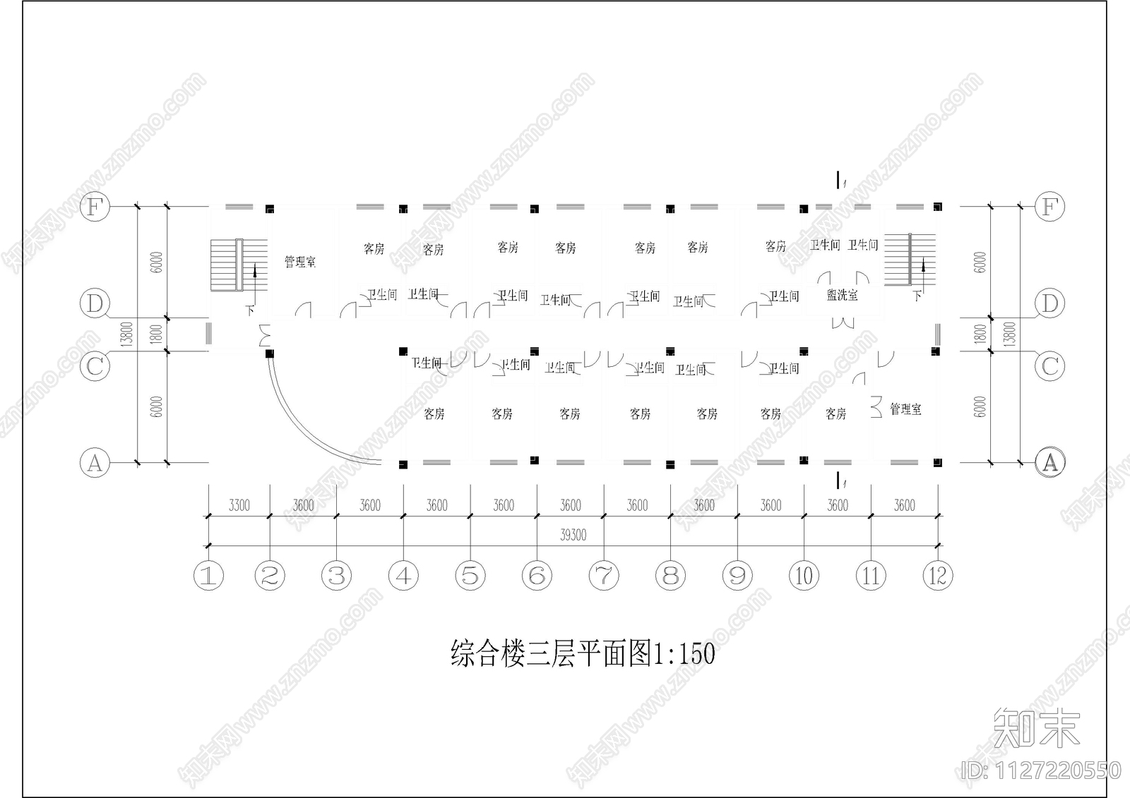 度假村综合楼建筑图施工图下载【ID:1127220550】