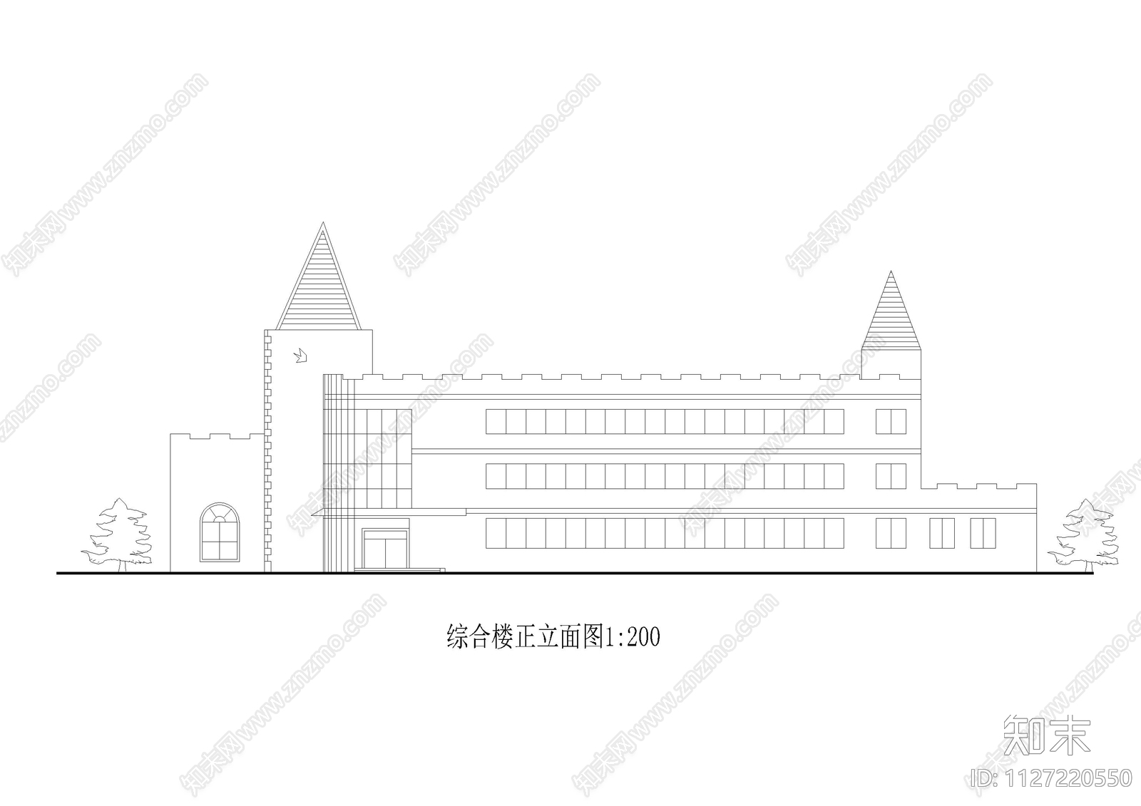 度假村综合楼建筑图施工图下载【ID:1127220550】