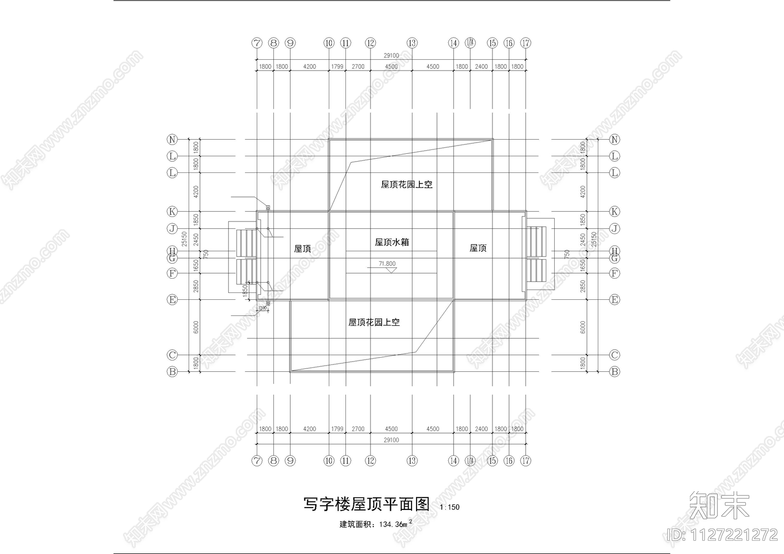 高层写字楼建筑设计cad施工图下载【ID:1127221272】