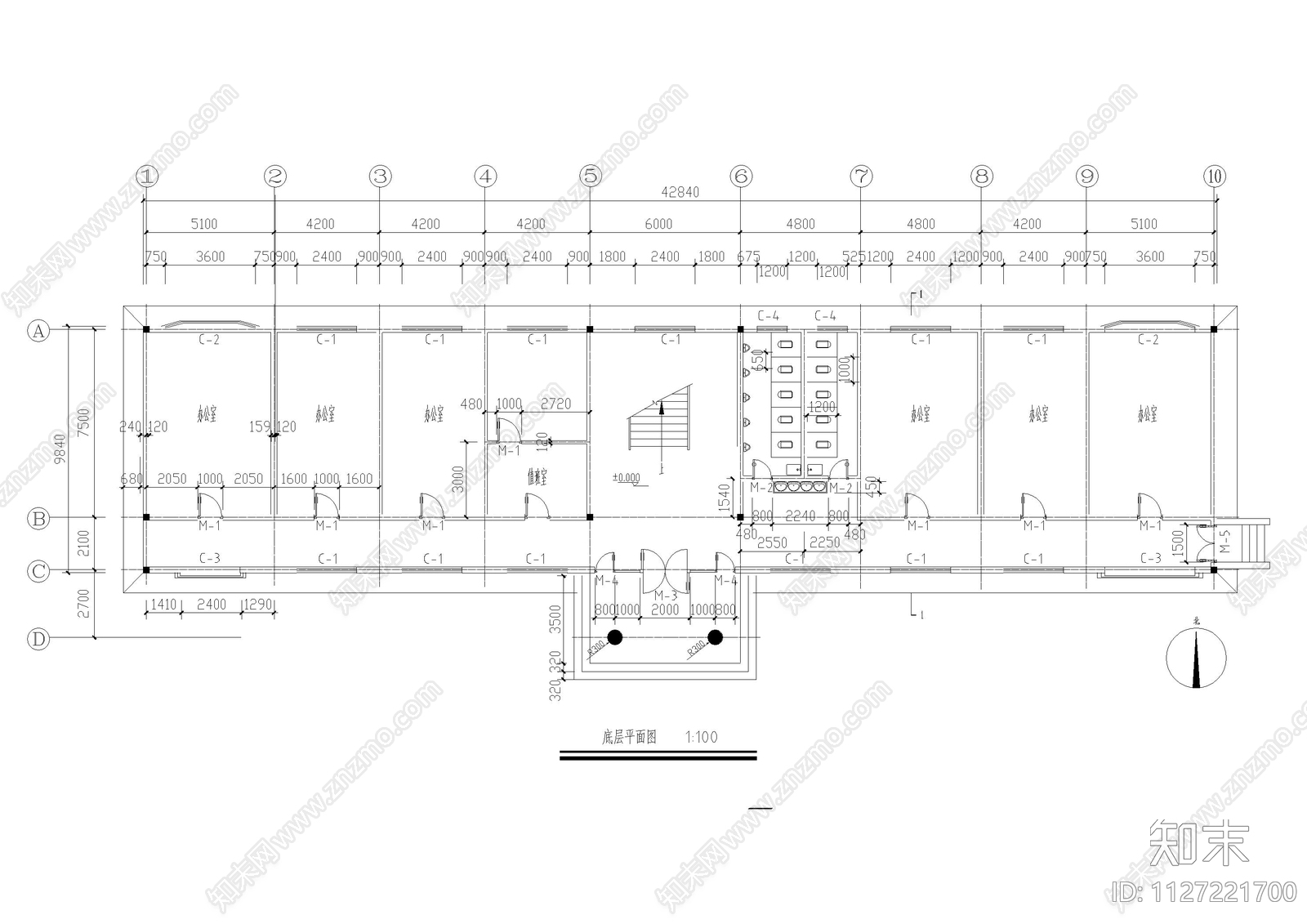 公司办公楼建筑cad施工图下载【ID:1127221700】