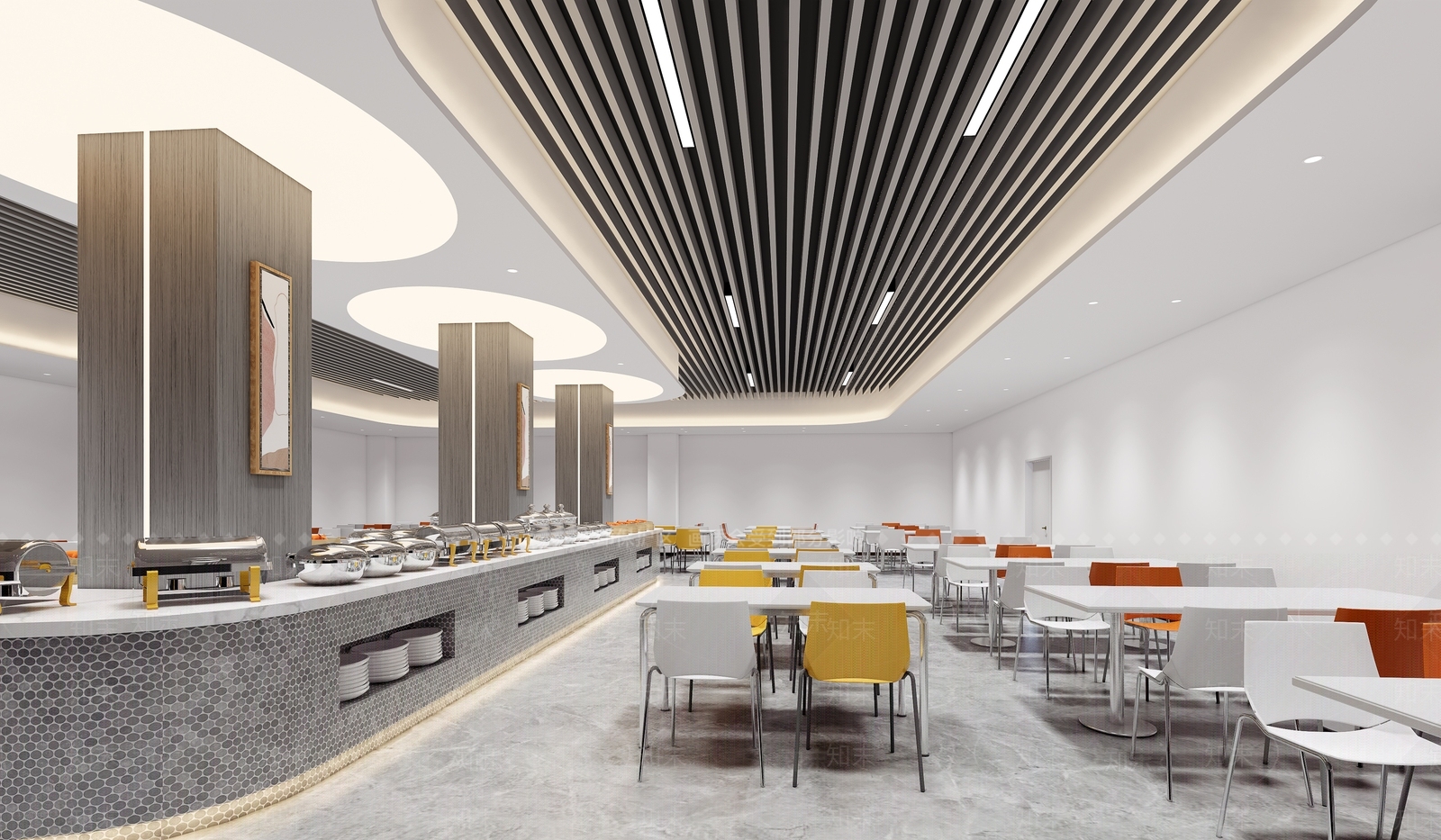 现代自助餐厅SU模型下载【ID:1127287190】