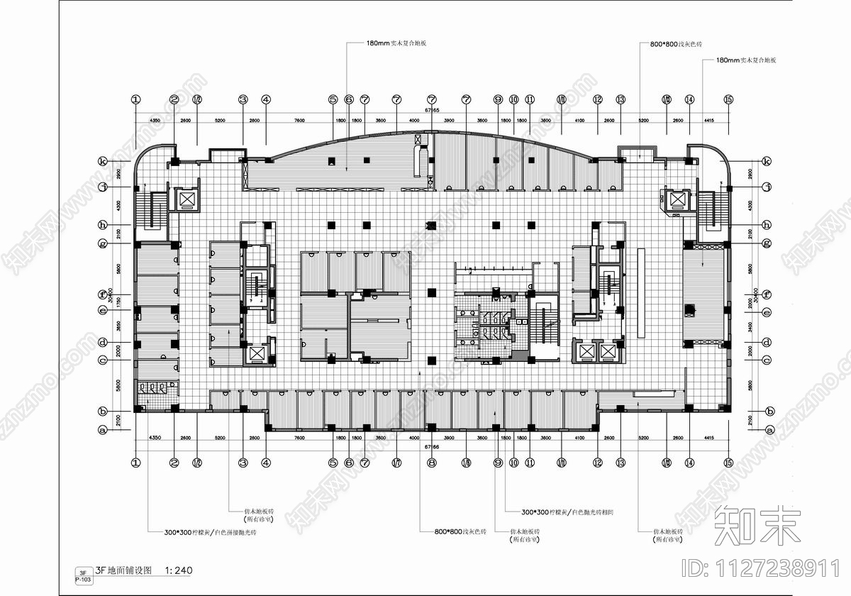 5000㎡私人医院体检中心CADcad施工图下载【ID:1127238911】