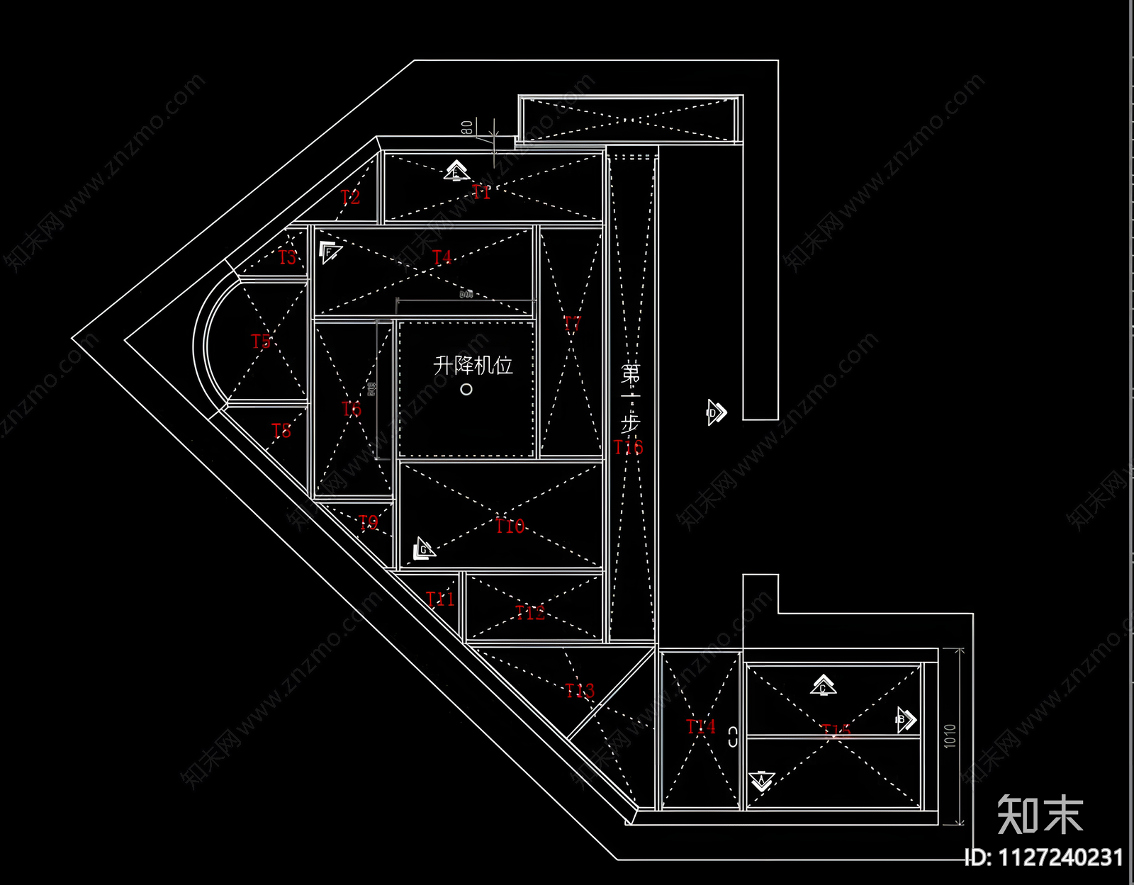 异形空间榻榻米CAD施工图下载【ID:1127240231】_知末案例馆