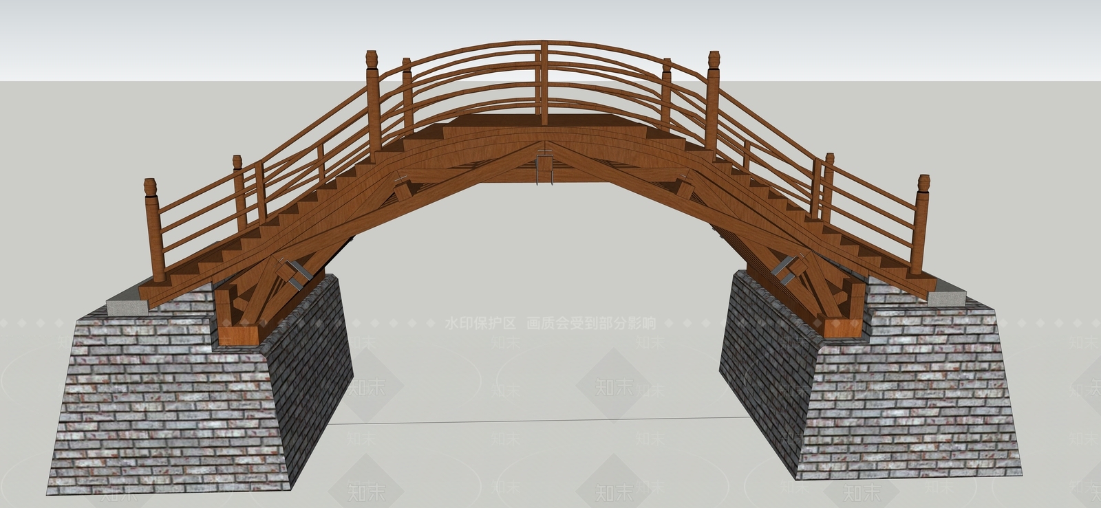 中式景观桥SU模型下载【ID:1127253013】